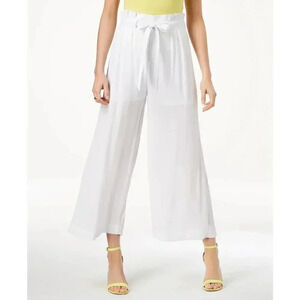 Wide-Leg Cropped Soft White Vacation Pants NWT 6